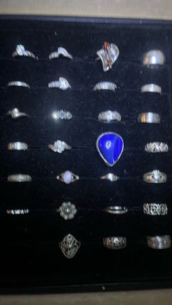 Sterling Silver Rings — Lot of 30 — all stamped 925 and nice. Not scrap!