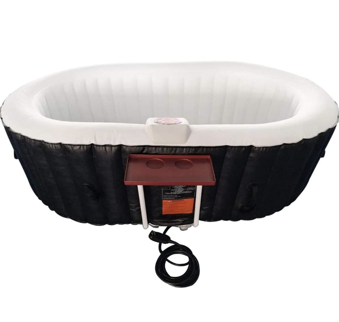 ALEKO Inflatable Hot Tub Spa | Personal High Powered Jetted Bubble | 145 Gallon | Black And White
