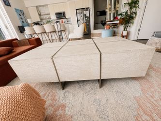 Luxury Z Gallerie Coffee Table | Heavy Solid Mango Wood | 54”