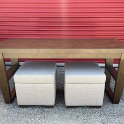 🏷WAREHOUSE CLEARANCE | Elena Occasional 3pc Sofa Table with Ottomans💥 We Finance 