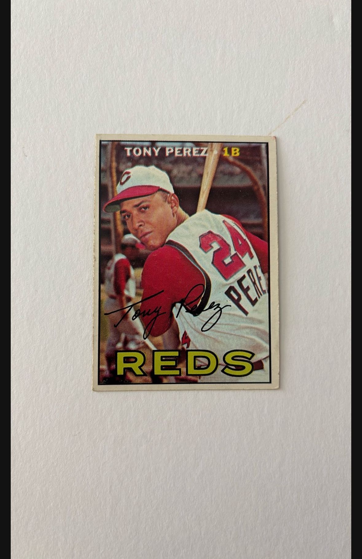 1967 Tony Perez Short Print Topps Baseball Card # 476 Cincinnati Reds