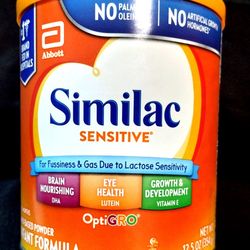 Similac Sensitive For Fussiness and Gas Powder Infant Formula - 12.5oz: Kosher, Halal, Gluten-Free