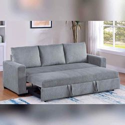 Gray Corduroy pull out sleeper sofa loving room couch