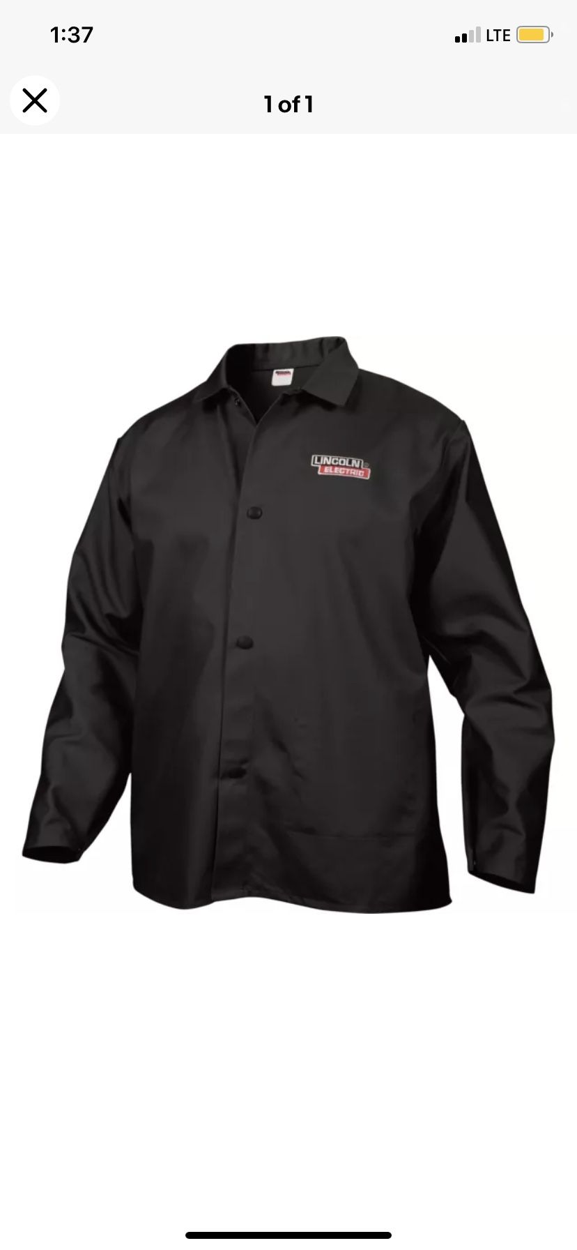 NEW Lincoln Electric Kh808xxl Welding Jacket Black 2XL 34 In Sleeve
