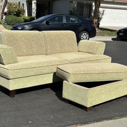 Modern Sofa with Storage Ottoman 