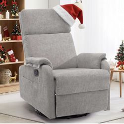 Recliner Chairs, Swivel Rocking Recliner Chair for Adults, Glider Rocking Chair, Small Nursery Recliner for Living Room, Reclining with Modern-Designe