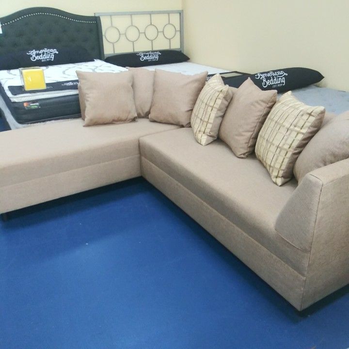 Beautiful Beige Leather Sectional BLOWOUT SALE