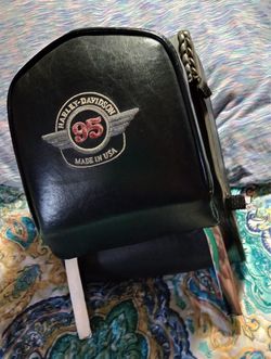 Harley-Davidson 95th Anniversary Leather Backrest with Willie & Max Bag