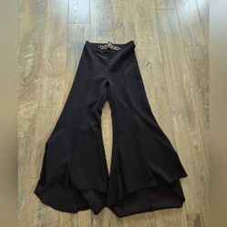 Black Collection Elegant Black Womens Small Flared Pants 