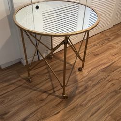 Olivia 30 metal mirrored round table