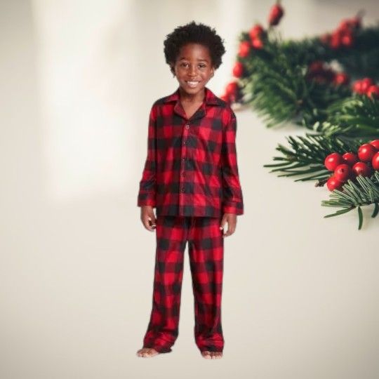 Toddler Holiday Buffalo Check Matching Family Pajama Set for Sale in ...