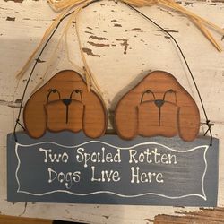 Wooden Dog Sign 