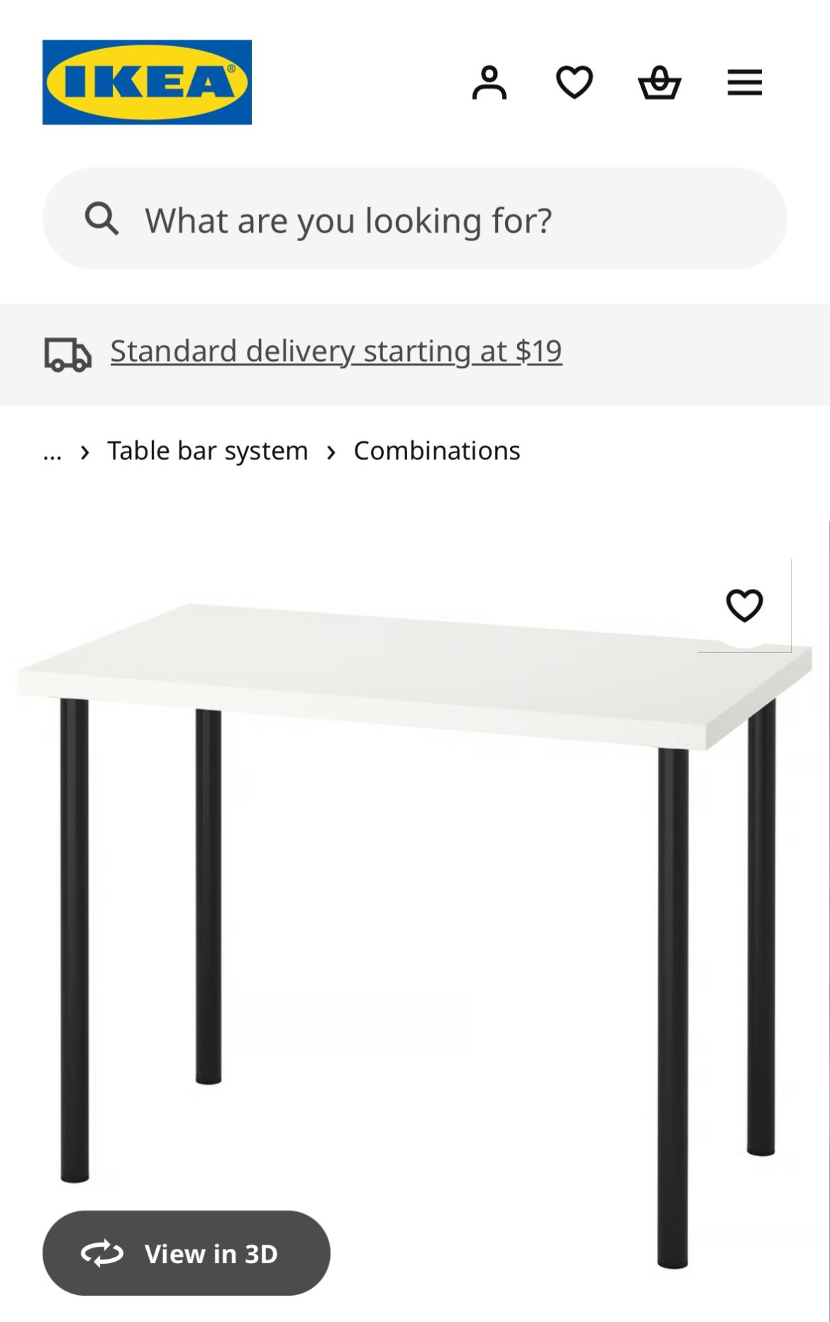 IKEA Table LINNMON / ADILS Removable Legs Very Sturdy
