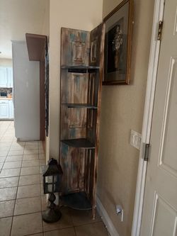 Rustic Wood Corner Shelf Unit