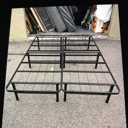 Black Metal Full Size Platform Bed Frame 