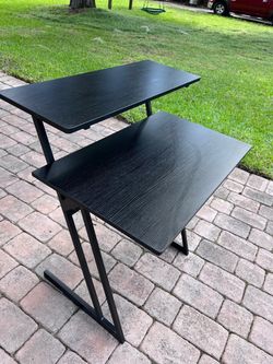 Black Two-Tier Standing Desk