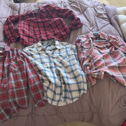 4 Plaid Shirts Size Small 2 Nordstrom 1 Target And One Eddie Bauer Worn 2x
