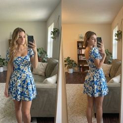 Custom Floral Dress - XS - Excellent Condition - Lightly Worn