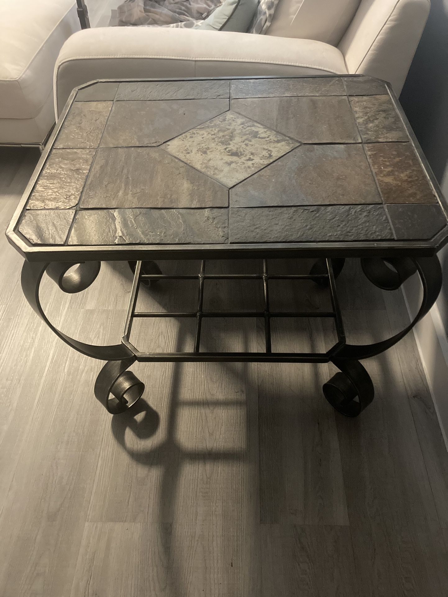 Rustic Modern Stone Side/ End Table