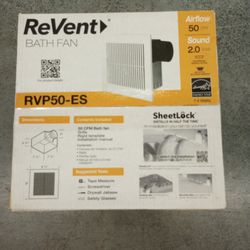 Bath Fan Revent RVP 50-ES 50 CPM 2.0 Sone