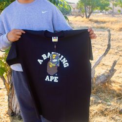 XL BAPE* Black College Tee