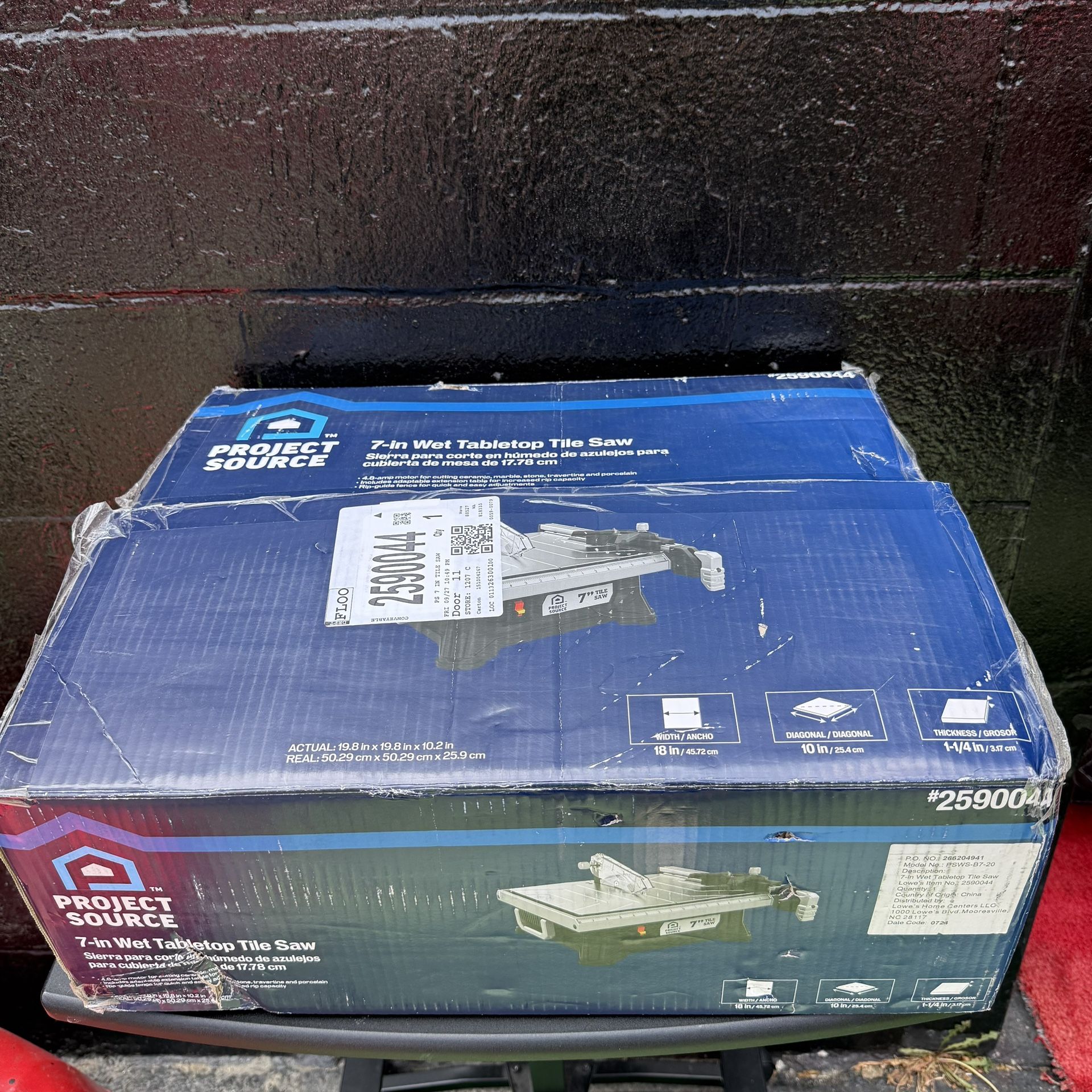 7in Wet Table Top Tile Saw
