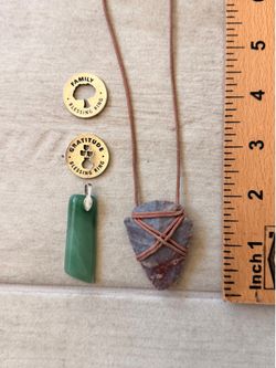 Agate Arrowhead Green Aventurine (?) Pendant 2 Whitney Howard Designs Pewter Ring Charms West Las Vegas See My Listings Summerlin