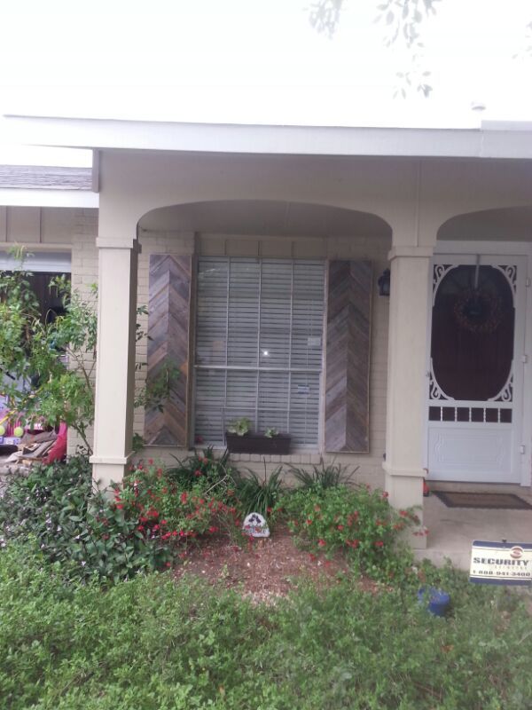 Chevron wood shutters
