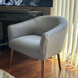 Grey Chair Wooden Legs