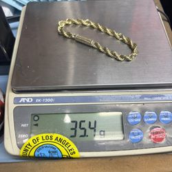 14k Rope Bracelet With Diamond Lock 📲 We Buy And Trade Gold