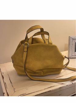 FREE PEOPLE Yellow Handbag with Crossbody Strap