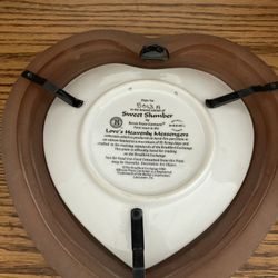 Loves heavenly message by Bessie peas with a wooden framed shape of a heart