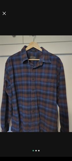 PENDLETON MASON BLUE PLAID LONG SLEEVE FLANNEL SHIRT