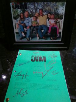 Hit TV show "According to Jim" autographed picture and script from episode 8 1 7