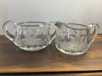 AMERICAN BRILLIANT PERIOD FLORAL SUGAR / CREAMER SET