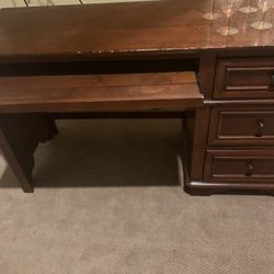Solid Wood desk With 3 Drawers And Pull Out key Board Shelf