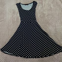 Rockabilly Black W/ White Polka Dot Dress