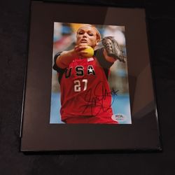 Jennie Finch PSA/DNA Autograph Photo 
8 inch x 10 inch GLASS Frame