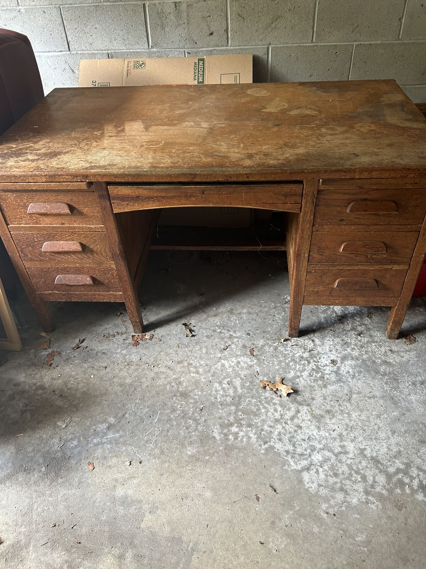 Vintage Solid Oak Desk