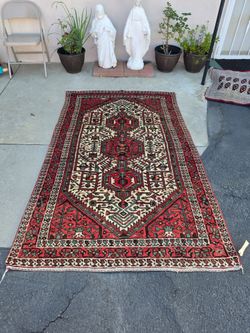 Vintage Persian Hand Knotted Hamadan Rug. Authentic. Made in Iran.