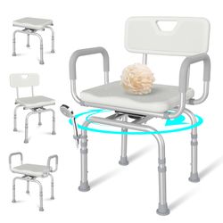 Open-Box New RUIERS 360 Swivel Adjustable 400lb Shower Chair - White Retail $79.99