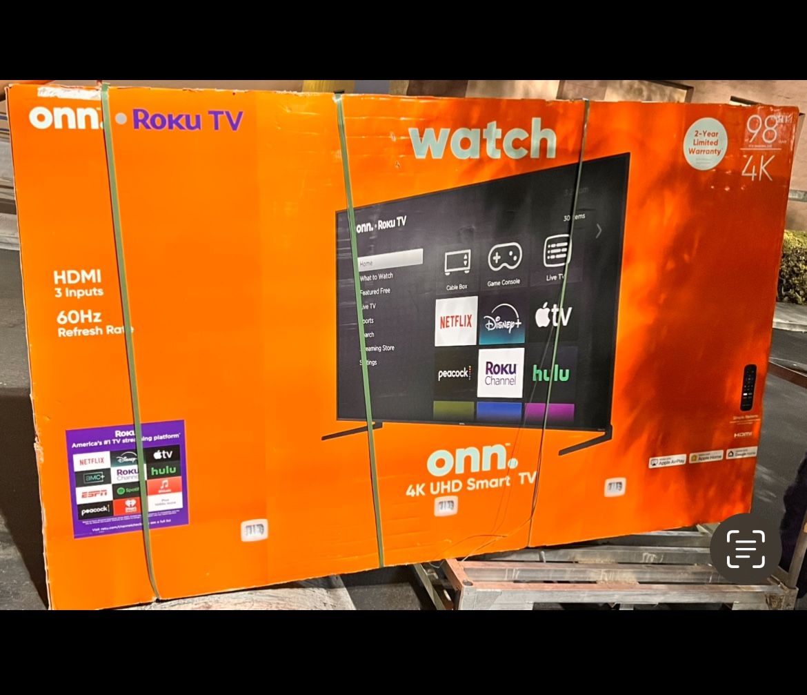 Onn 98" Class 4K UHD (2160P) LED Roku Smart Television