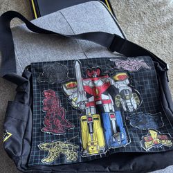 Mighty Morphin Power Ranger Black Canvas Messenger Bag  Preloved