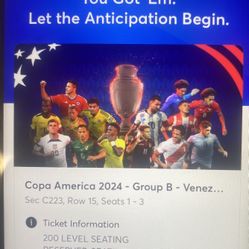 3 Tickets to Mexico Vs Venezuela To Sofi For 400