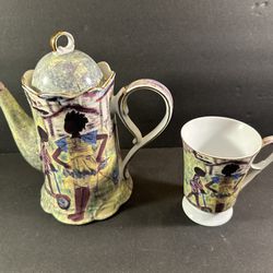 Decretive Heritage By Jay Tea Pot and Cup Set ( Pot and 1 Cup)