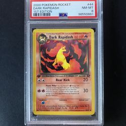 2000 Pokémon Team Rocket Dark Rapidash 44/82 PSA 8