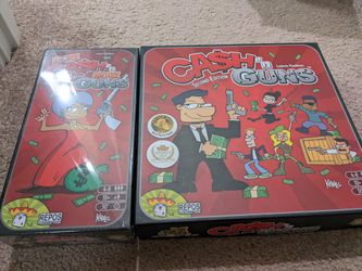 Like new cash and Guns board game and brand new sealed expansion game 