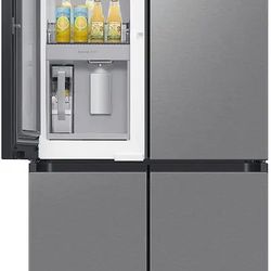 Samsung - Bespoke 29 Cu. Ft. 4-Door Flex French Door Refrigerator with Beverage Center - Stainless Steel