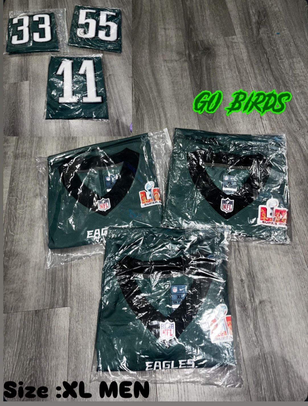 EAGLES SUPERBOWL JERSEYS BRAND NEW MUST HAVES!!