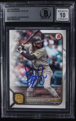 Fernando Tatis Jr. Signed 2022 Bowman #34 (Beckett | Auto Grade BGS 10)
